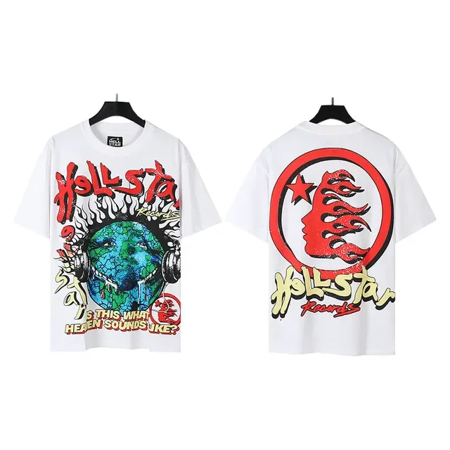 Hellstar Records ওভারসাইজড গ্রাফিক প্রিন্ট কালো টি-শার্ট 8