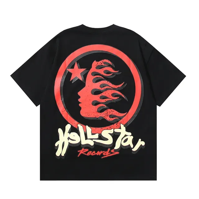 Hellstar Records ওভারসাইজড গ্রাফিক প্রিন্ট কালো টি-শার্ট 15