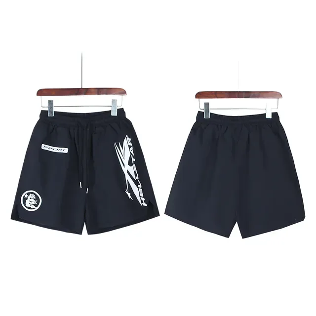 Hellstar Sport Graphic Navy Athletic Shorts 4