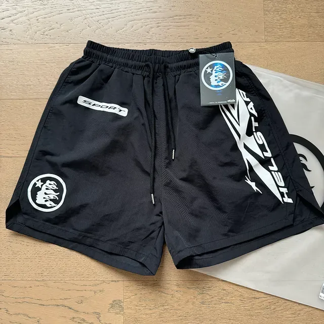 Hellstar Sport Graphic Navy Athletic Shorts 9