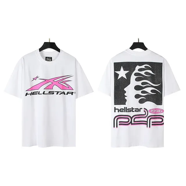 Hellstar White Pink Graphic-Print Oversized Fit T-Shirt 2