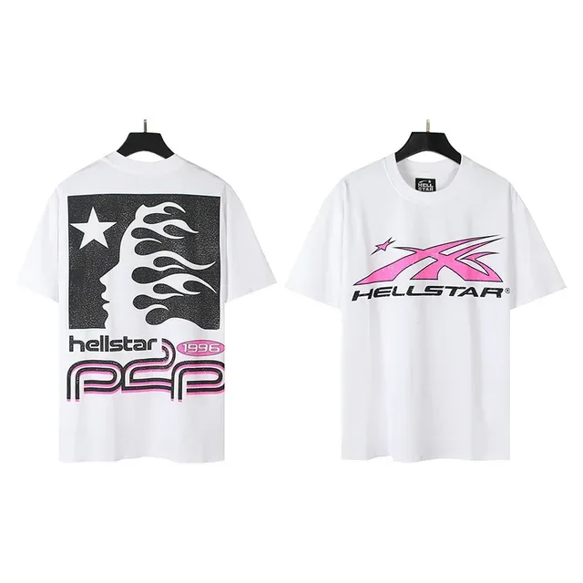 Hellstar White Pink Graphic-Print Oversized Fit T-Shirt 3