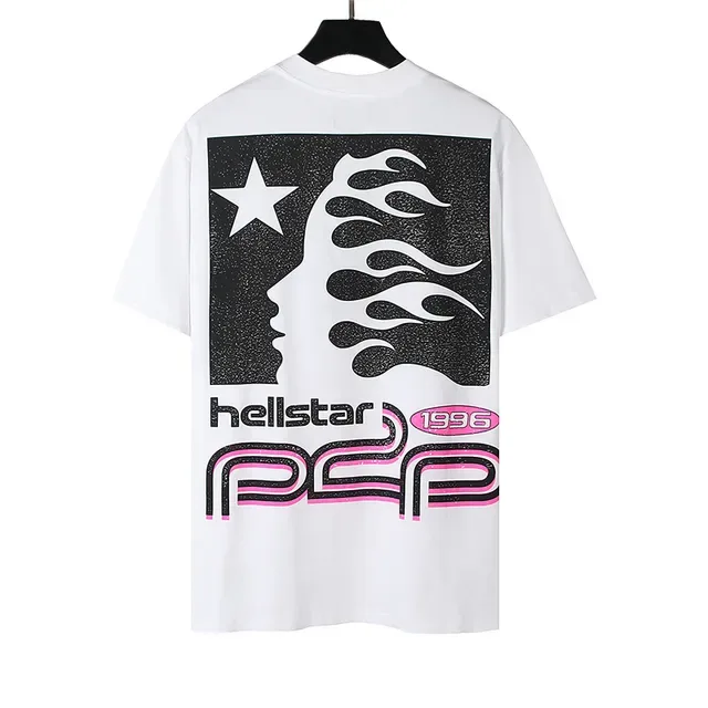 Hellstar White Pink Graphic-Print Oversized Fit T-Shirt 4