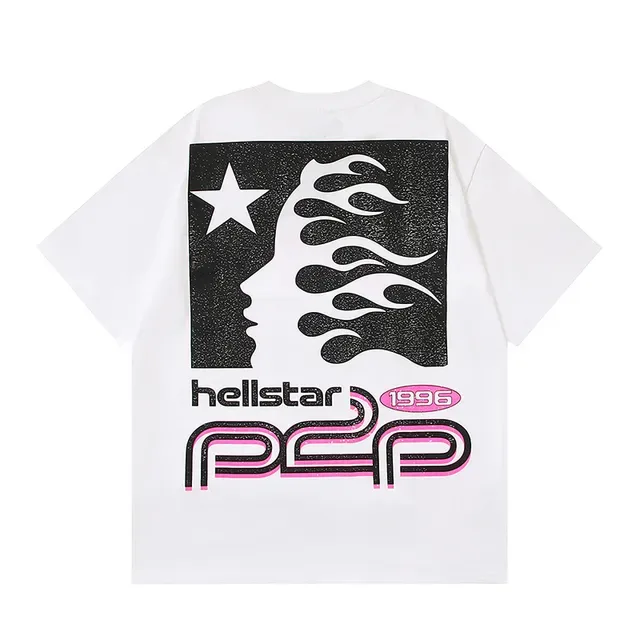 Hellstar White Pink Graphic-Print Oversized Fit T-Shirt 7