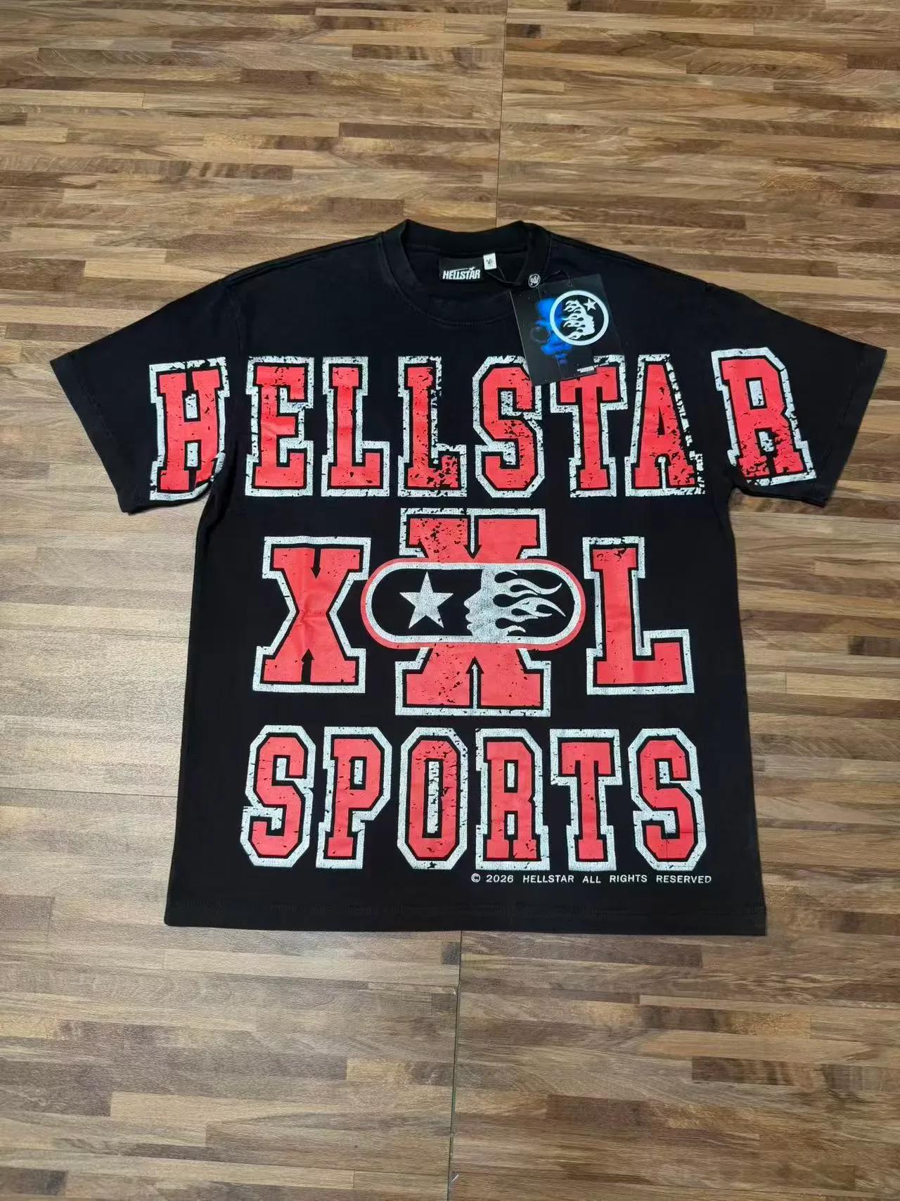 Hellstar XXL Sports Distressed Graphic Black T-Shirt 2