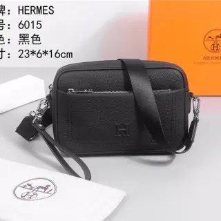 Hermès Black Pebbled Leather Rectangular Crossbody Bag