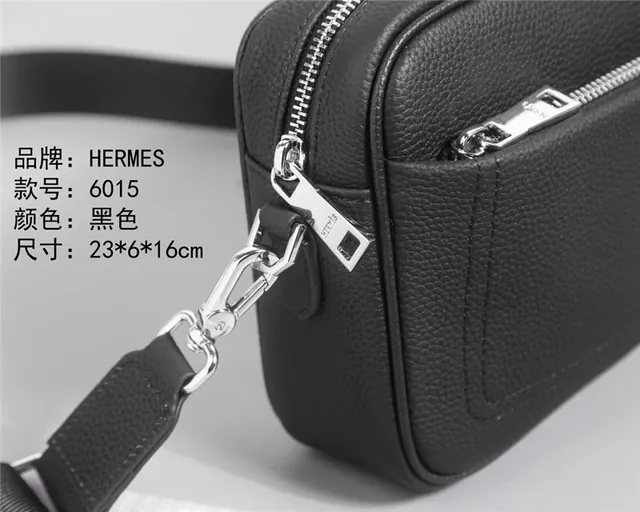 Hermès Black Pebbled Leather Rectangular Crossbody Bag 5
