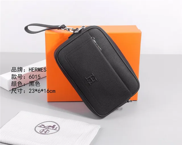 Hermès Black Pebbled Leather Rectangular Crossbody Bag 8