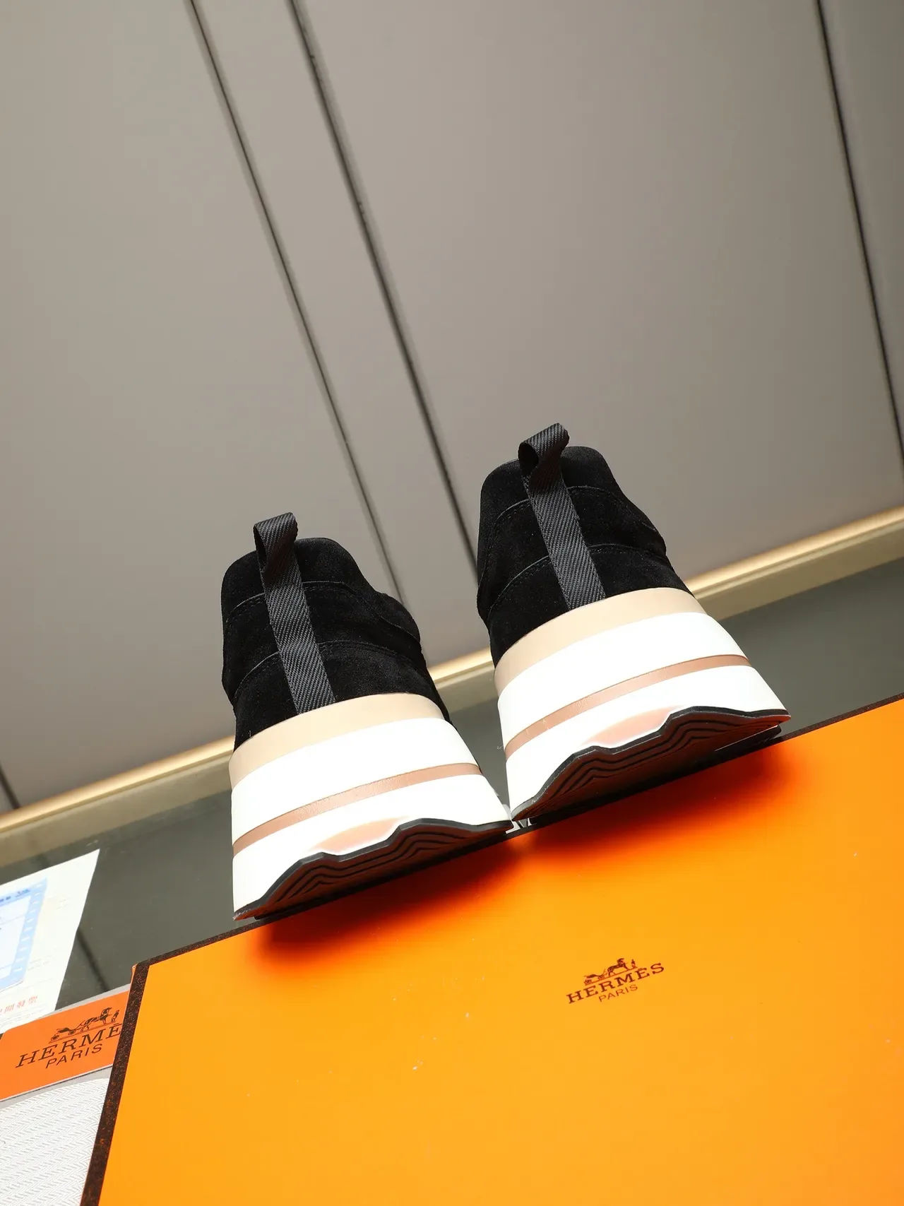 Hermès Black Suede Chunky Sole Lifestyle Sneaker 3
