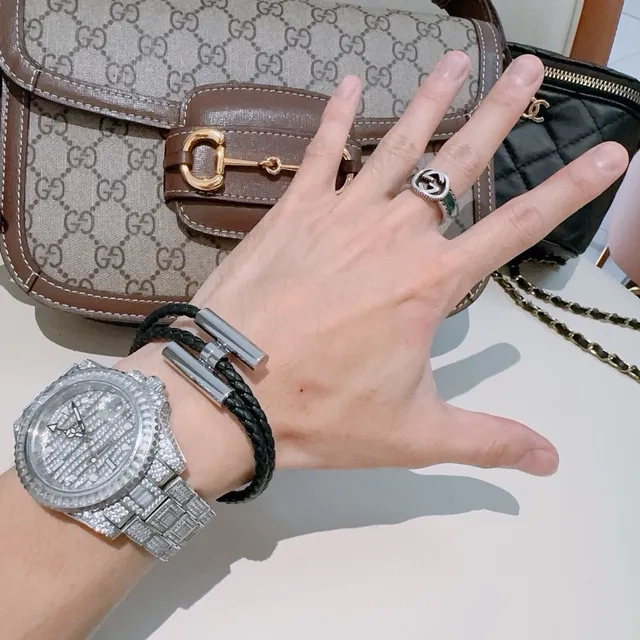 Hermès Braided Leather Magnetic Clasp Bracelet 4