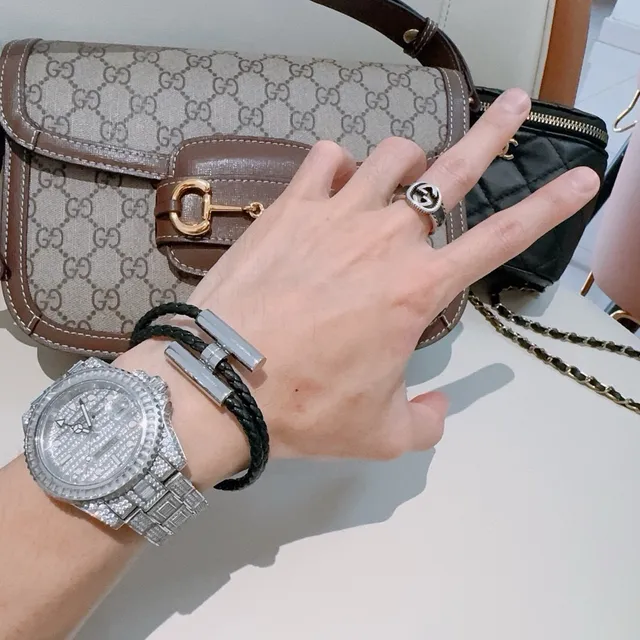 Hermès Braided Leather Magnetic Clasp Bracelet 8