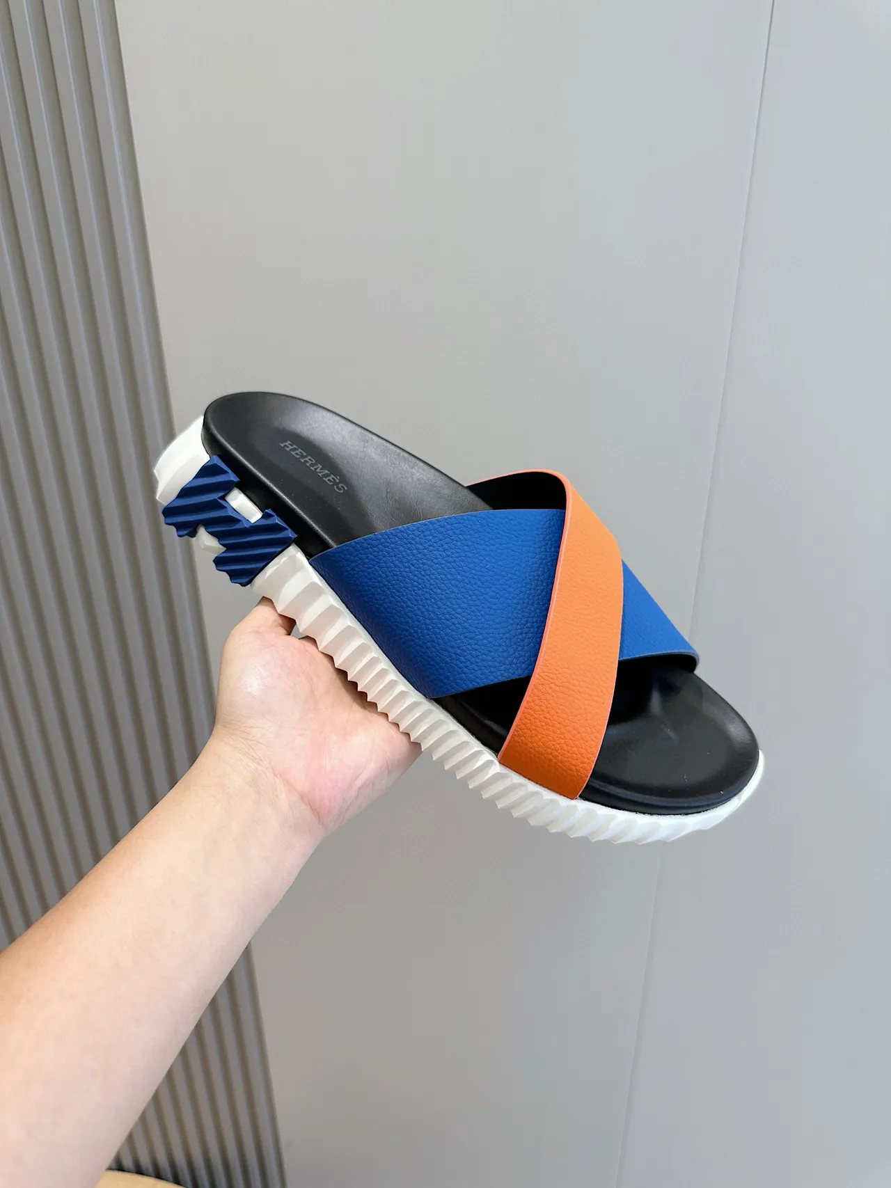 Hermès Color-Block Crisscross Strap Slippers 5