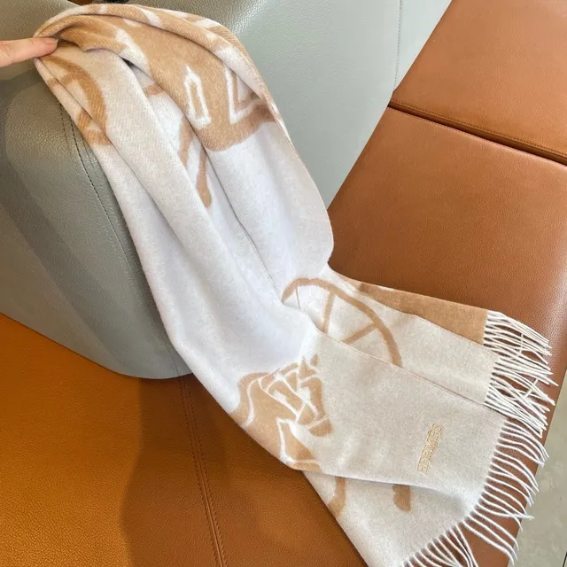 Hermès Motif Équestre Écharpe en Cachemire 5