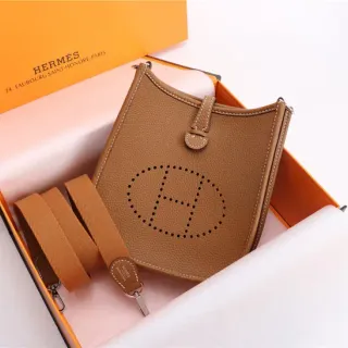 Hermès Evelyne Perforated H Tan Underarm Bag