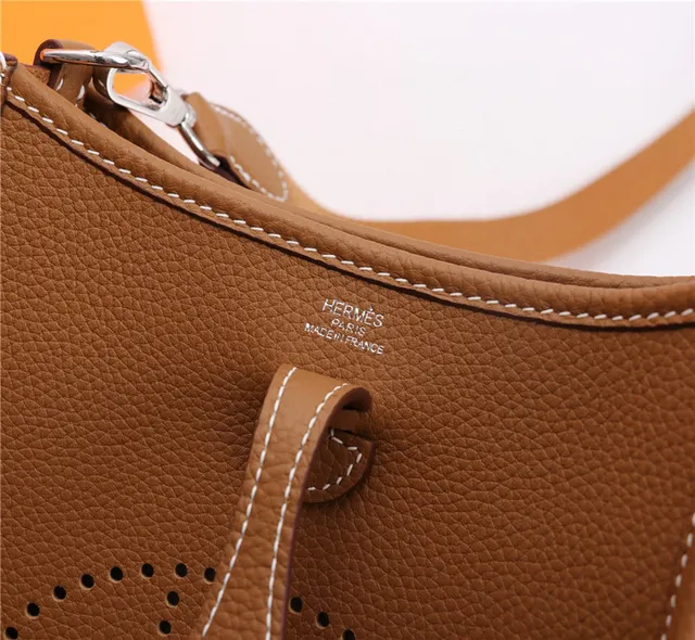 Hermès Evelyne Perforated H Tan Underarm Bag 6