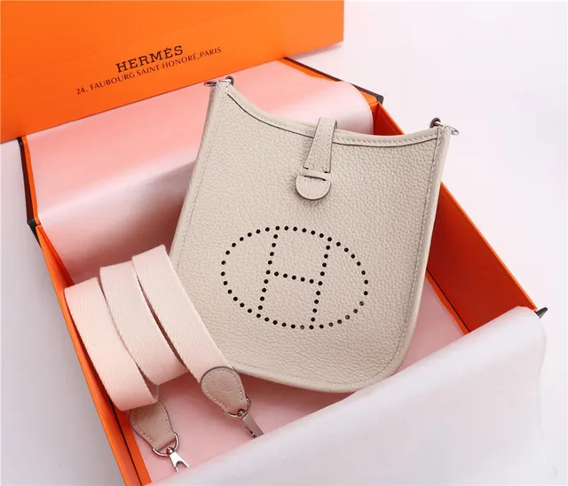 Hermès Evelyne Perforated H Tan Underarm Bag 16