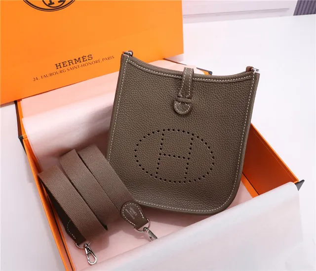 Hermès Evelyne Perforated H Tan Underarm Bag 23