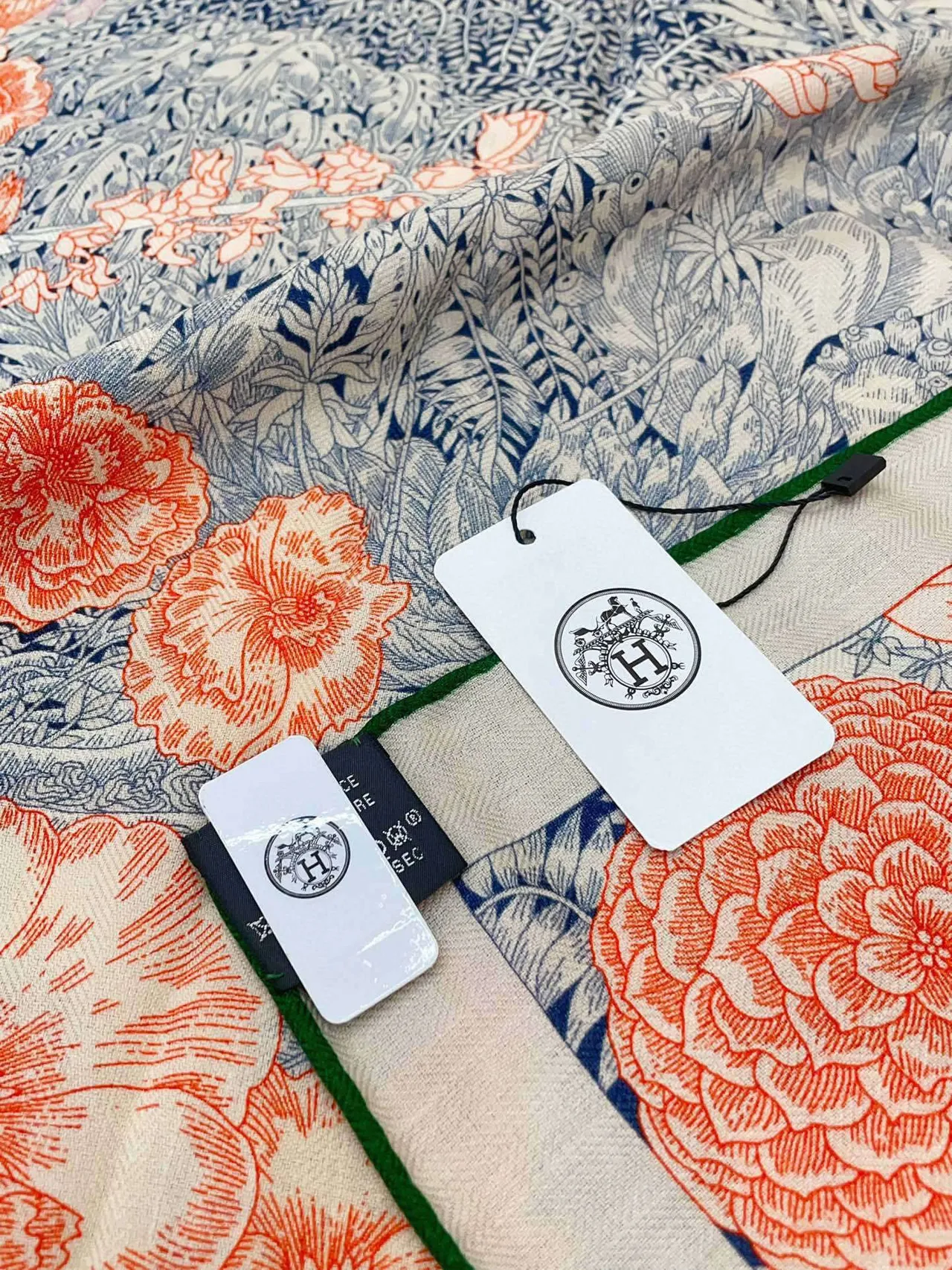 Hermès Floral Botanical Print Silk Scarf 8