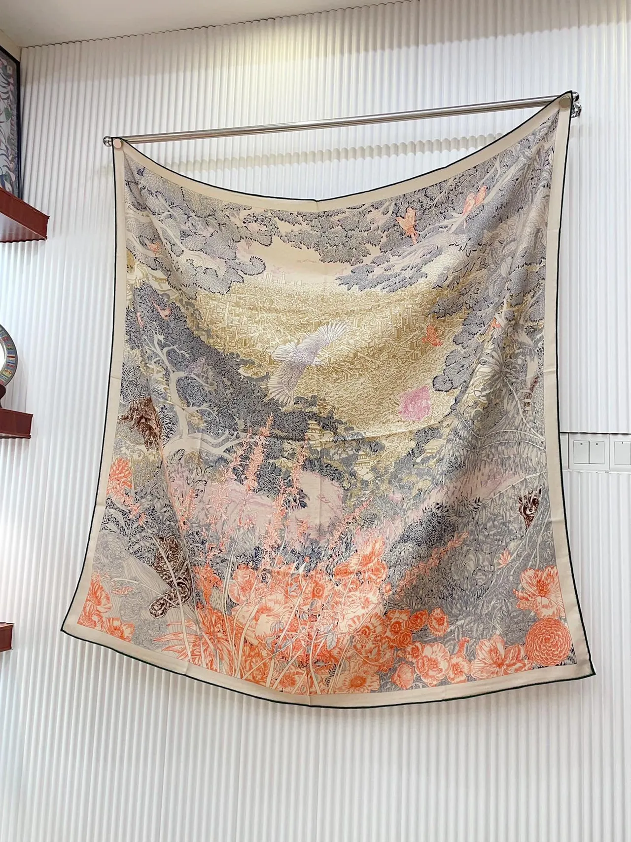 Hermès Floral Botanical Print Silk Scarf 5