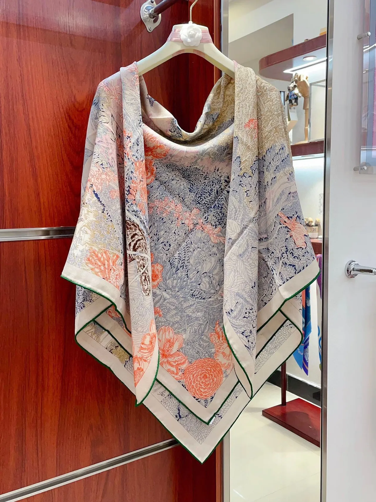 Hermès Floral Botanical Print Silk Scarf 6
