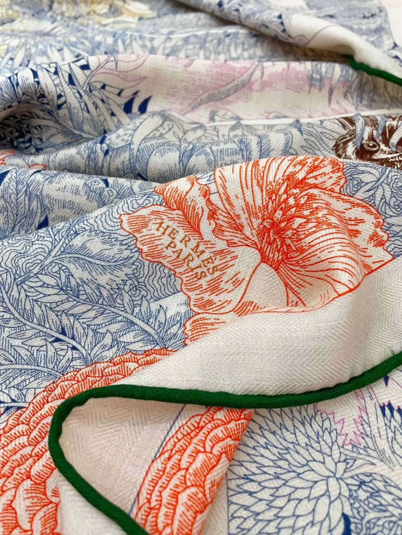 Hermès Floral Botanical Print Silk Scarf 9