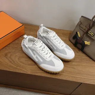 Hermès Gray and White Two-Tone Lifestyle Sneakers