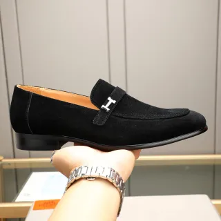 Hermès H de Hermès Black Suede Loafer