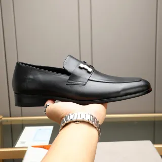 Hermès H-Loafer Cuero Negro H-Buckle Mocasines