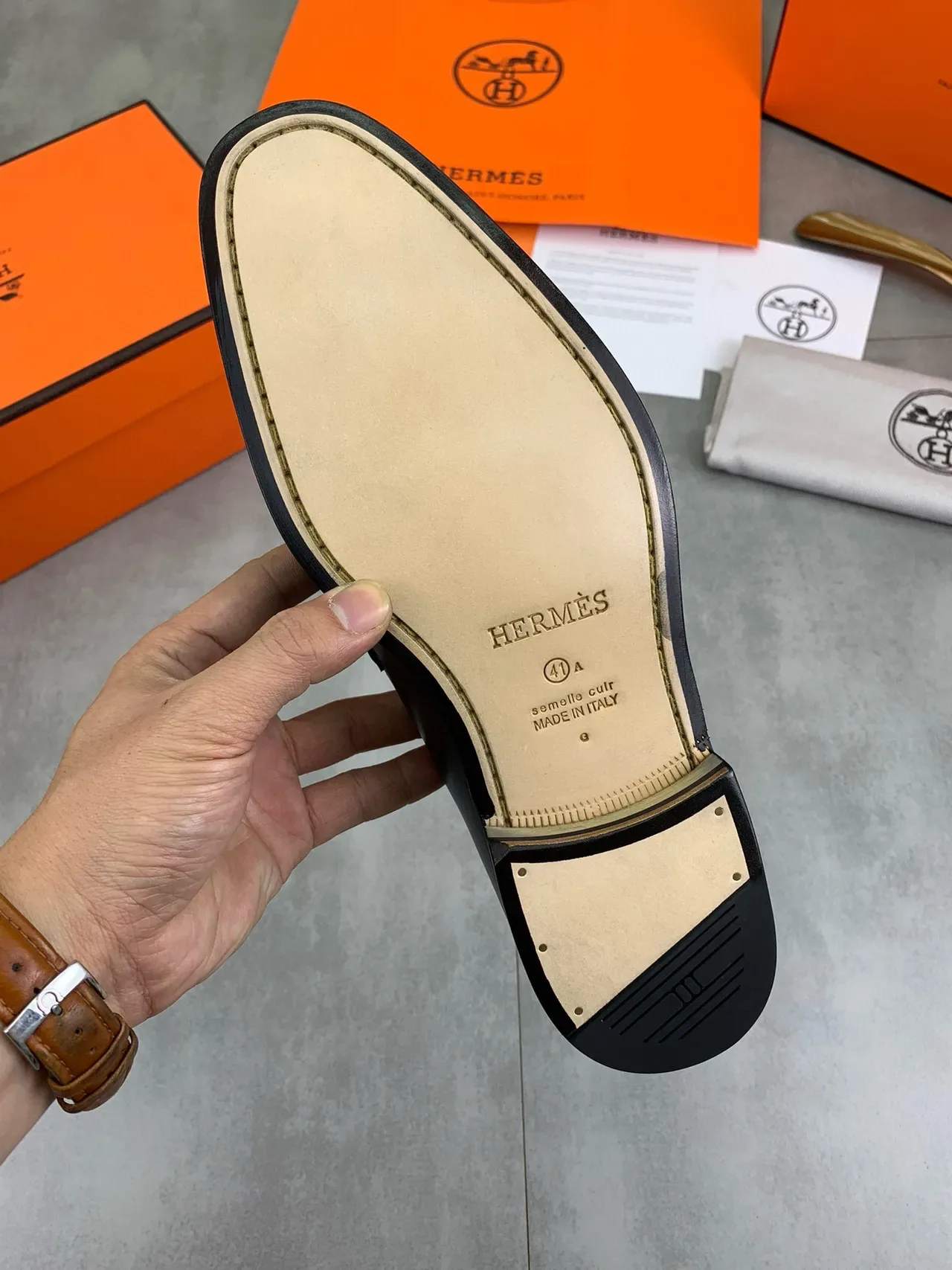 Hermès H Loafer Black Polished Leather Loafers 3