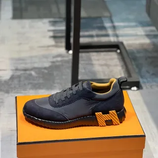 Hermès H-Ride Black Suede and Nylon Lifestyle Sneakers