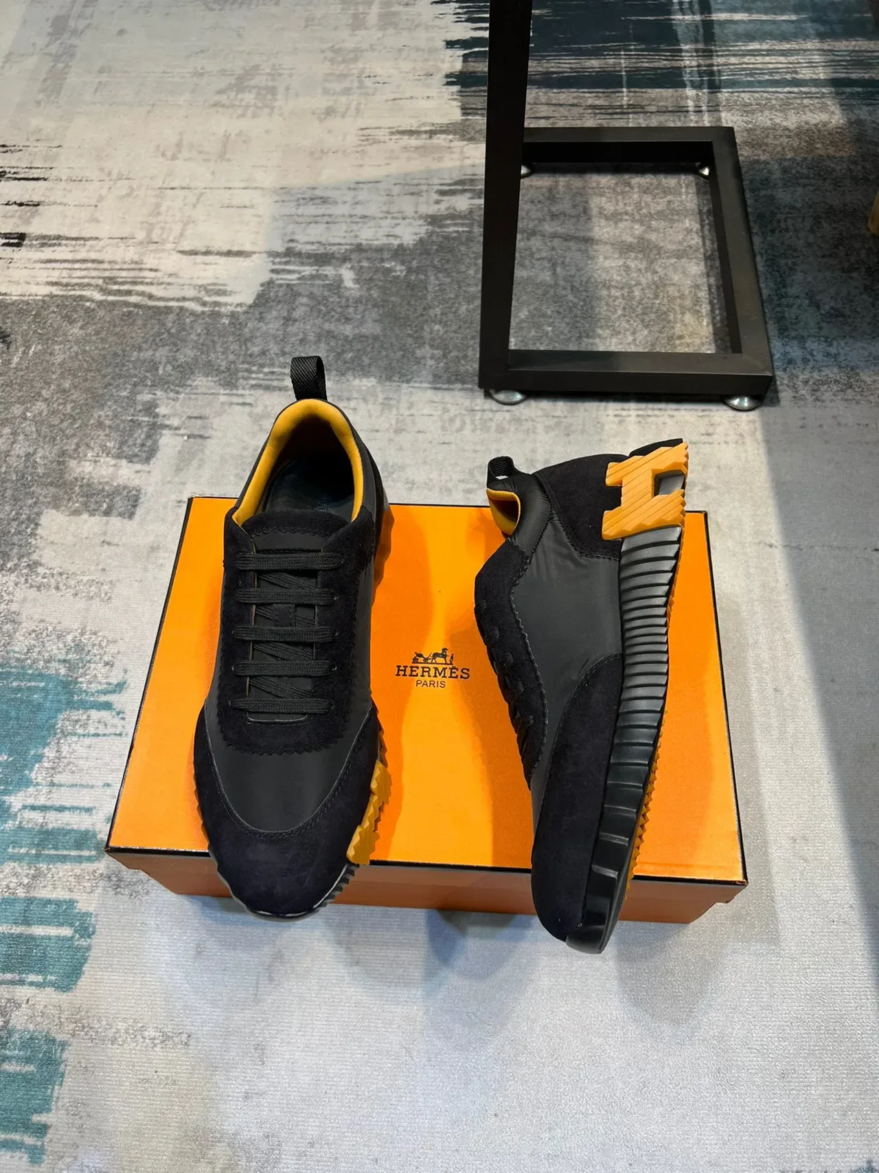 Hermès H-Ride Black Suede and Nylon Lifestyle Sneakers 4