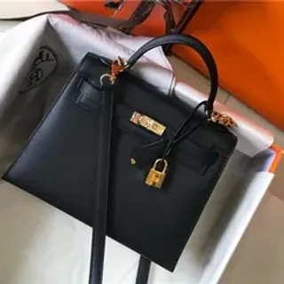 Hermès Kelly Mini Black Leather Gold Hardware Tote Bag