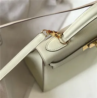 Hermès Kelly Mini Black Leather Gold Hardware Tote Bag 16