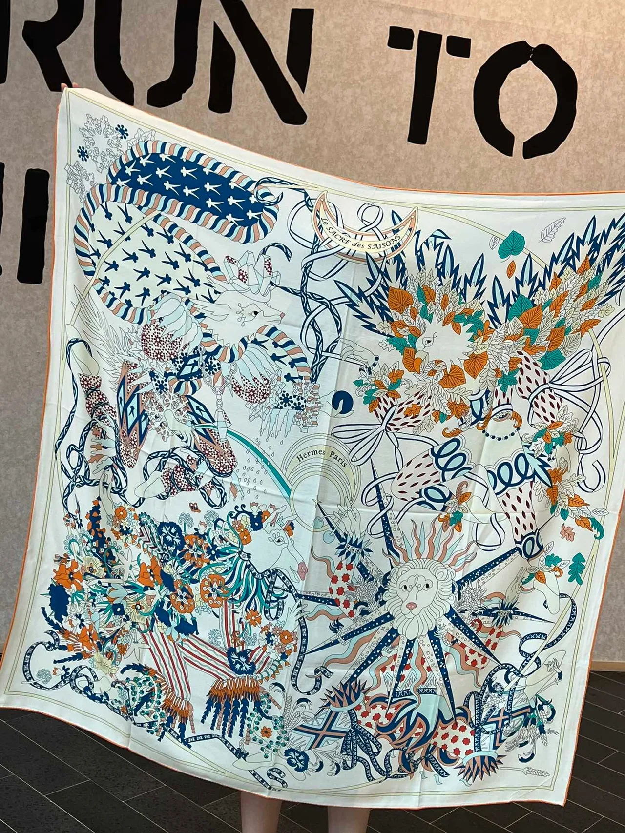 Hermès Le Sacré des Saisons Multicolor Silk Scarf 1