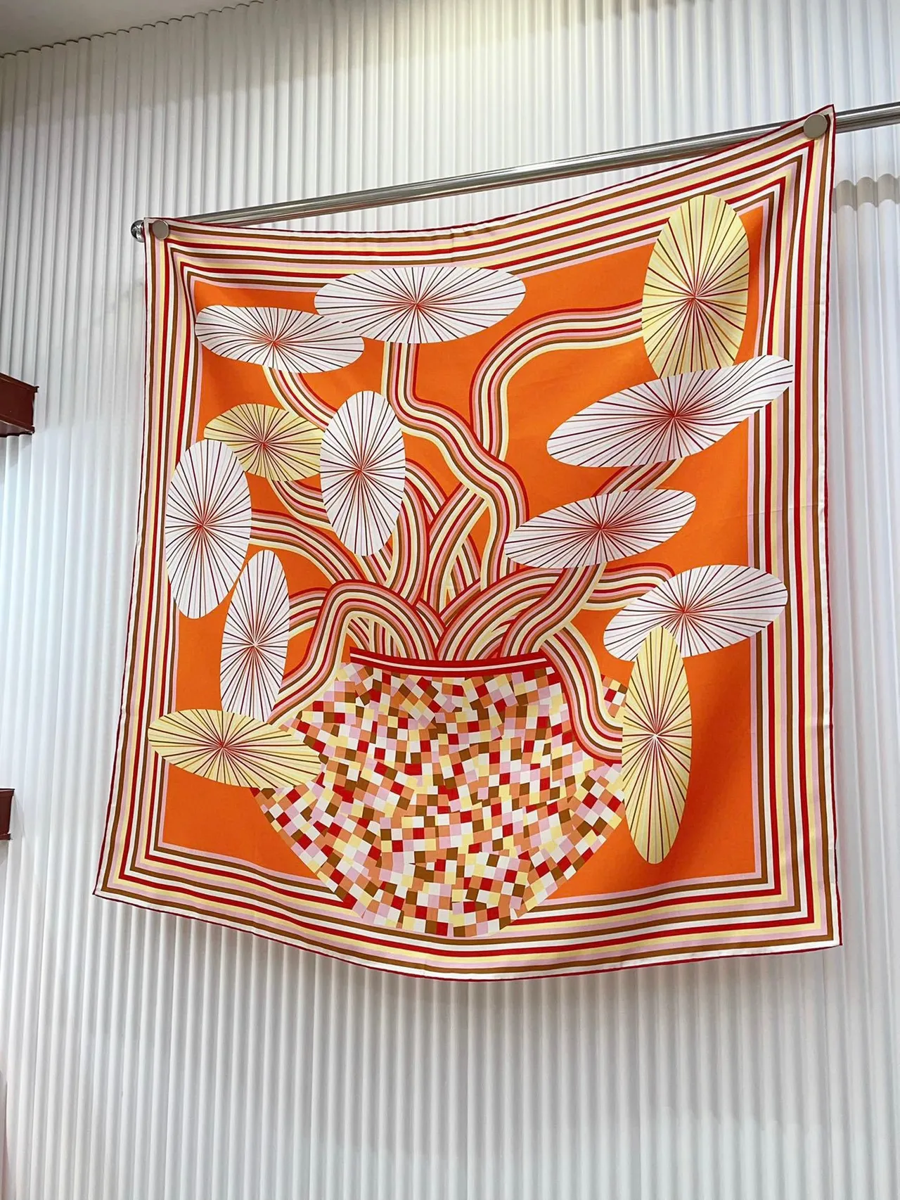 Hermès Multicolor Geometric Print Silk Scarf 5