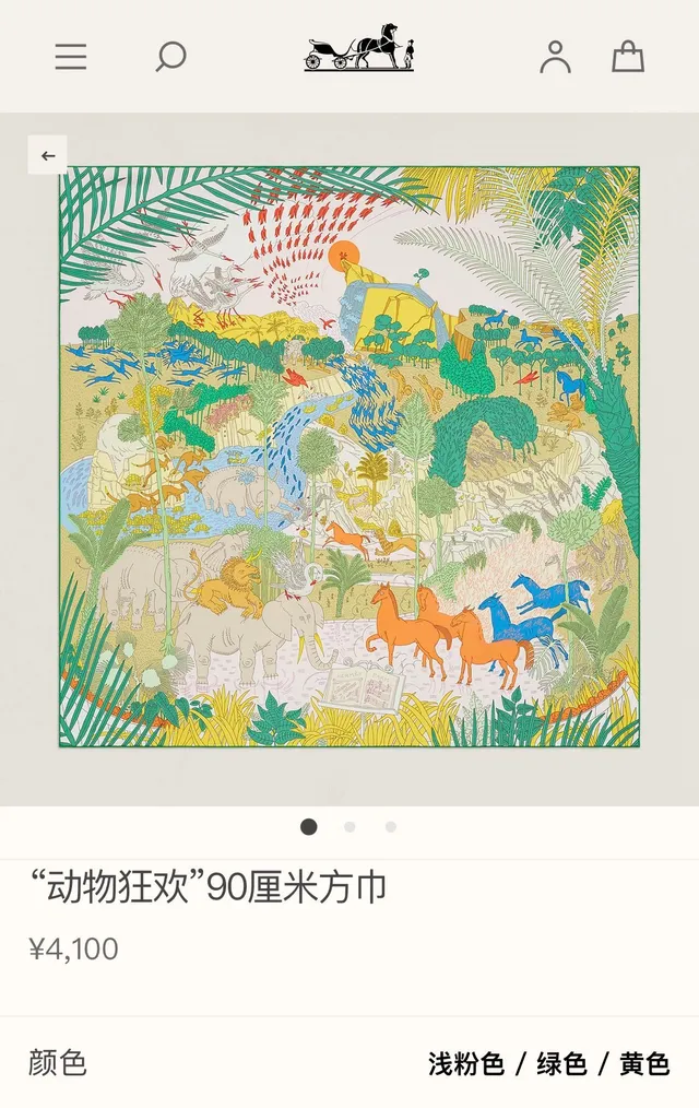 Hermès Multicolor Illustrated Silk Scarf 4