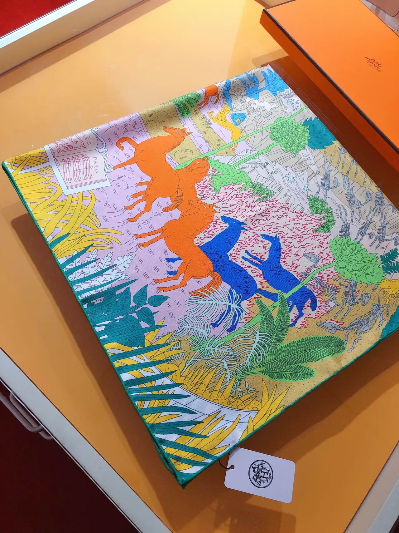 Hermès Multicolor Illustrated Silk Scarf 6