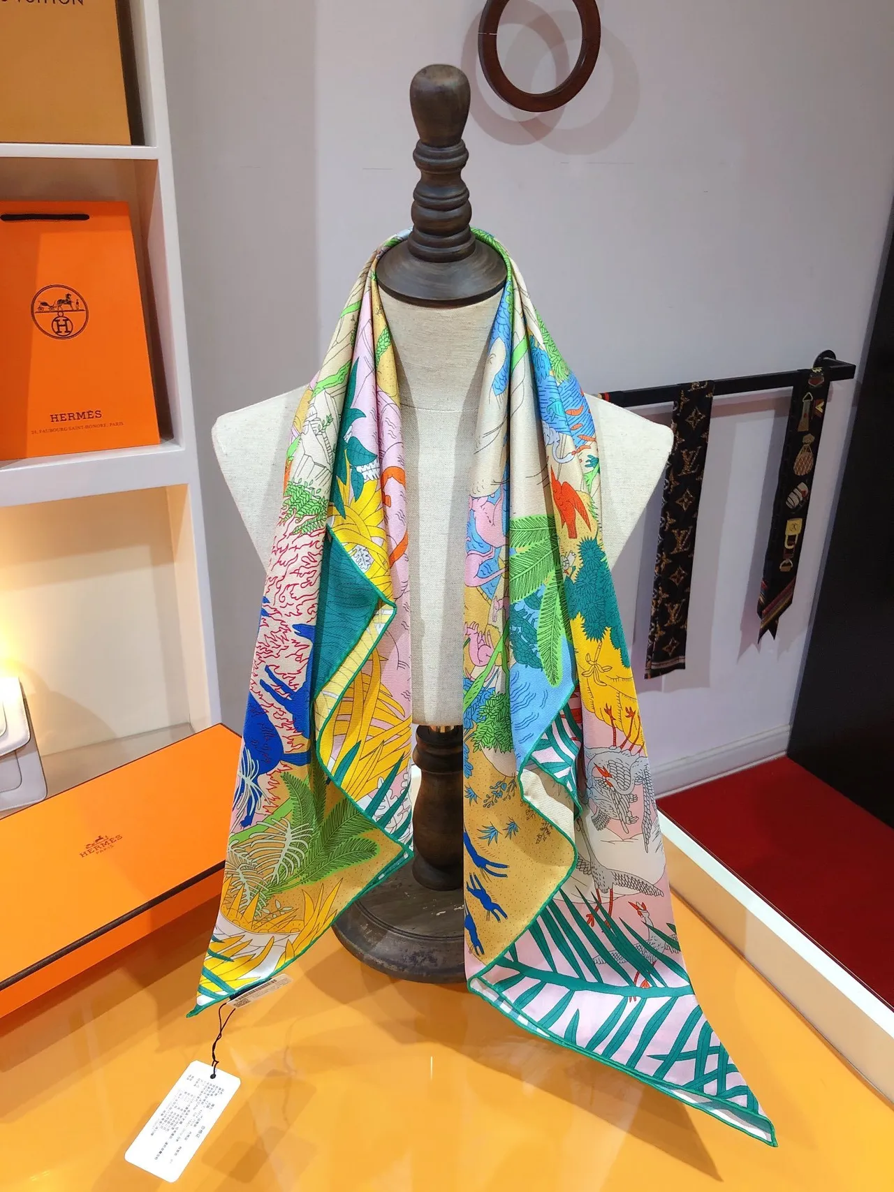 Hermès Multicolor Illustrated Silk Scarf 3