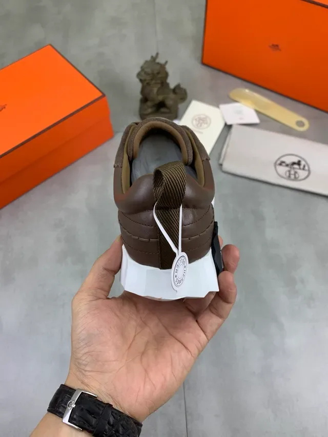 Hermès Oran Sneaker Brown Suede and Leather Lifestyle Sneakers 3