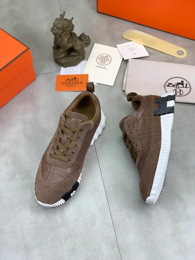 Hermès Oran Sneaker Brown Suede and Leather Lifestyle Sneakers 5