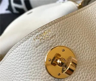 Hermès Picotin Lock অফ-হোয়াইট পেবল লেদার টোট ব্যাগ 3