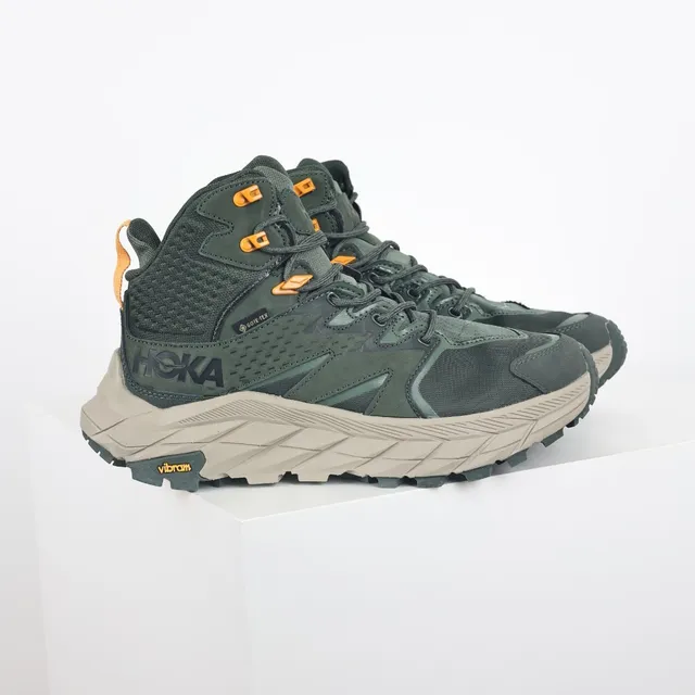 Hoka Vert Militaire Beige Montantes GORE-TEX Doublé Bottes de Randonnée 3