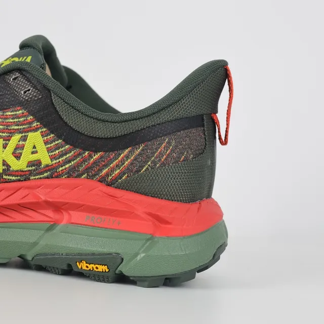 Hoka Vert Militaire Rouge Tige en Knit Engineered Semelle intermédiaire à double densité Chaussures de course 4