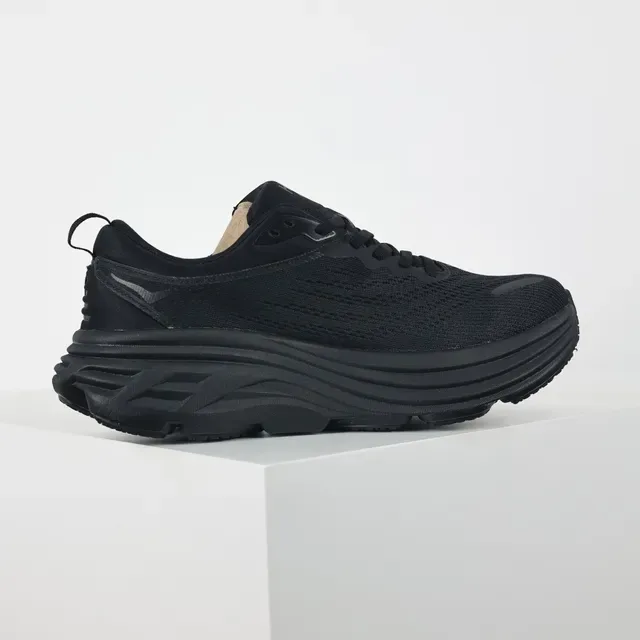 Hoka Clifton Chaussures de running Noir Monochrome Upper en tricot ingénierie 7