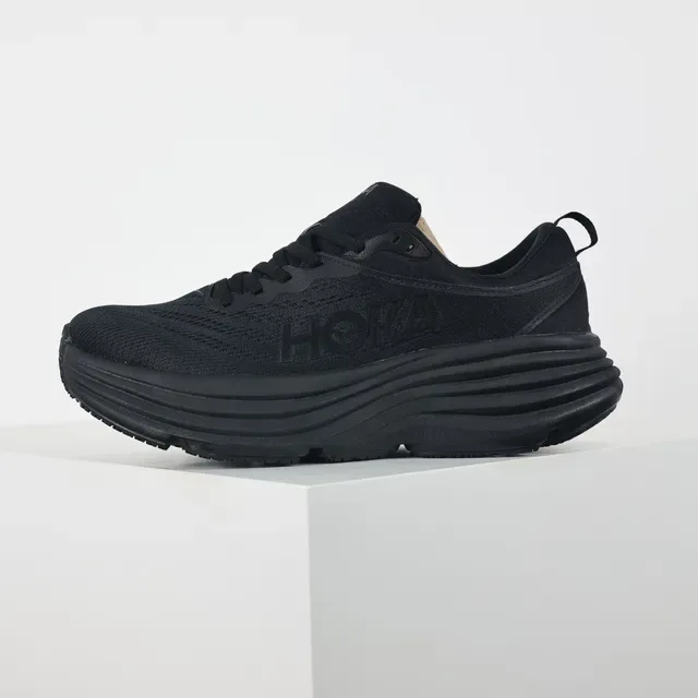 Hoka Clifton Chaussures de running Noir Monochrome Upper en tricot ingénierie 9