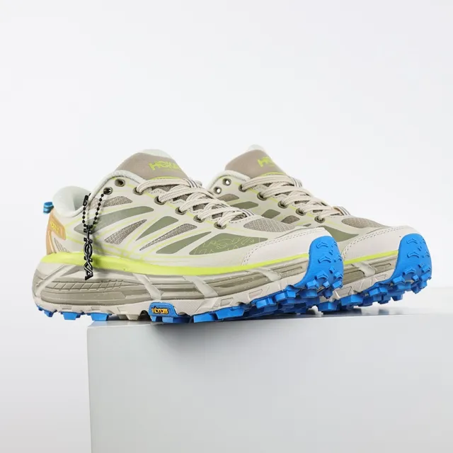 Hoka Speedgoat beige vert lime bleu chaussures de trail running 3