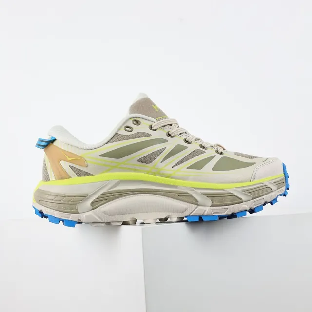 Hoka Speedgoat beige vert lime bleu chaussures de trail running 7