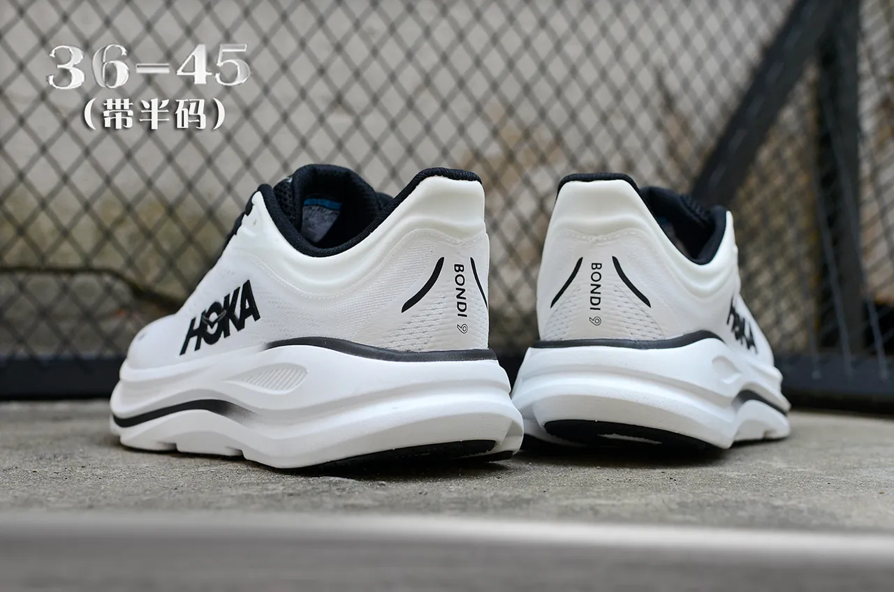 Hoka Branco Preto Amortecimento Maximalista Malla Engineered Superior Tênis de Corrida 5