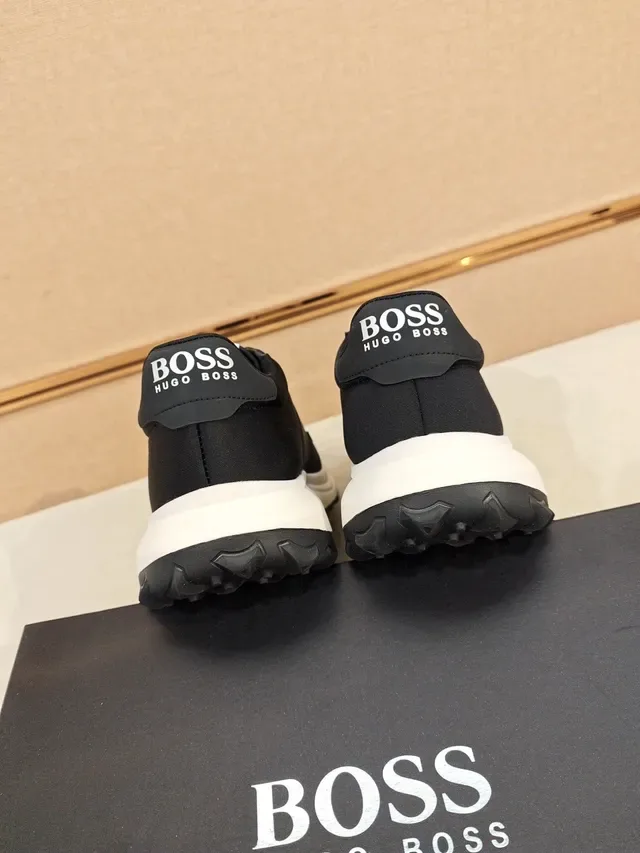 Hugo Boss Black White Textile Upper Layered Midsole Sneakers 4