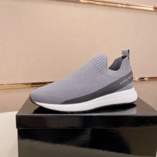 Hugo Boss Gray Knit Slip-On Lifestyle Sneakers